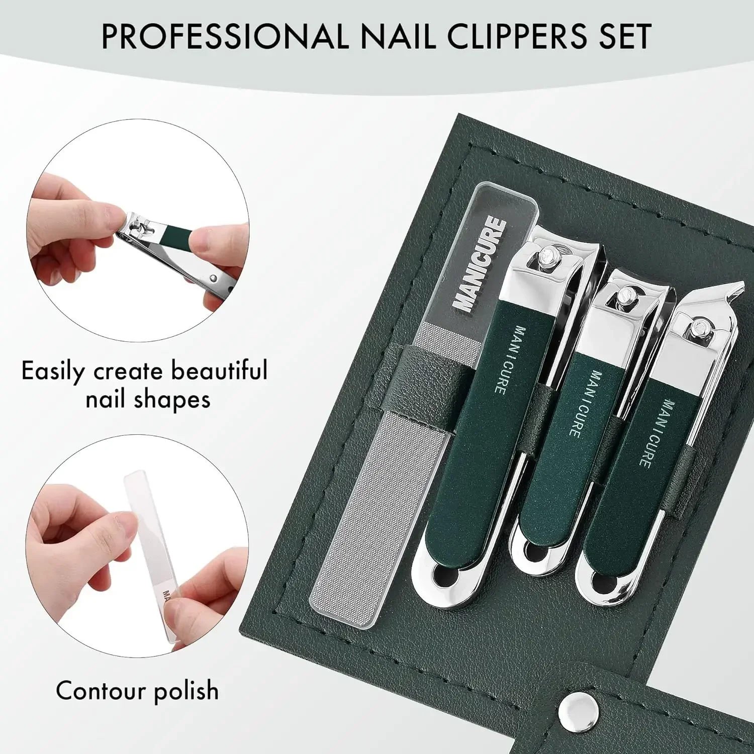 Mens Grooming Travel Kit - Set di 4 Tagliaunghie Professionali da