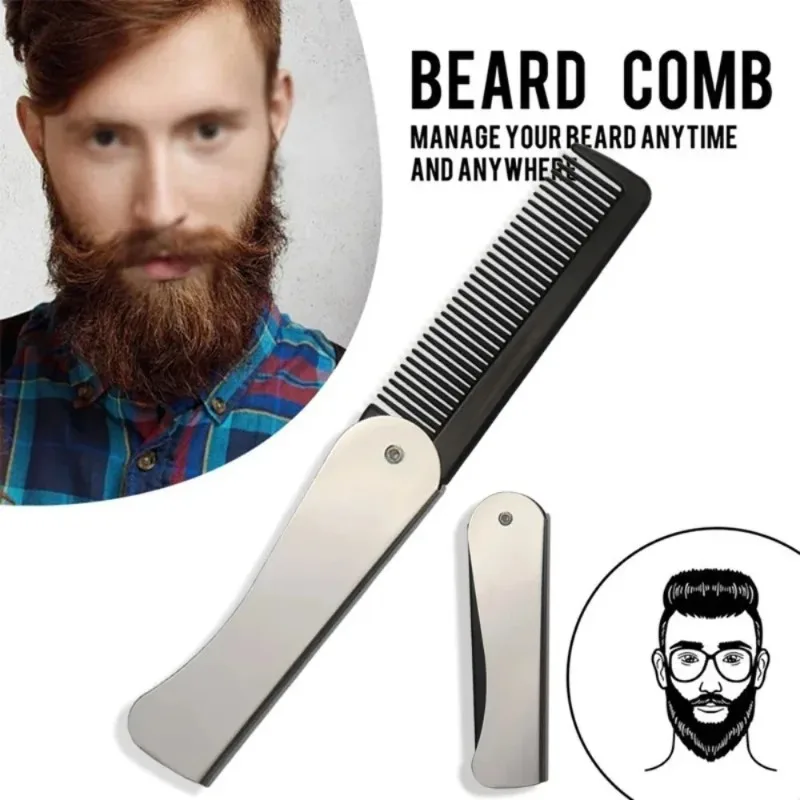 Beard Oil - 1 pezzo Pettine tascabile pieghevole antistatico