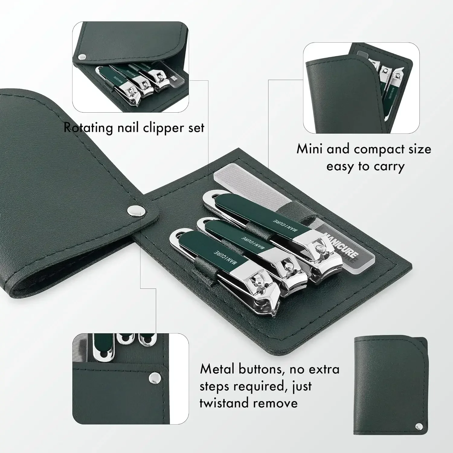 Set di 4 Tagliaunghie Professi - Mens Grooming Travel Kit recensione e prezzo