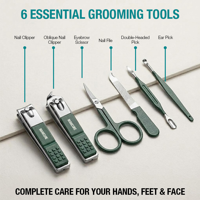 Set tagliaunghie portatile 6-I - Mens Grooming Travel Kit recensione e prezzo