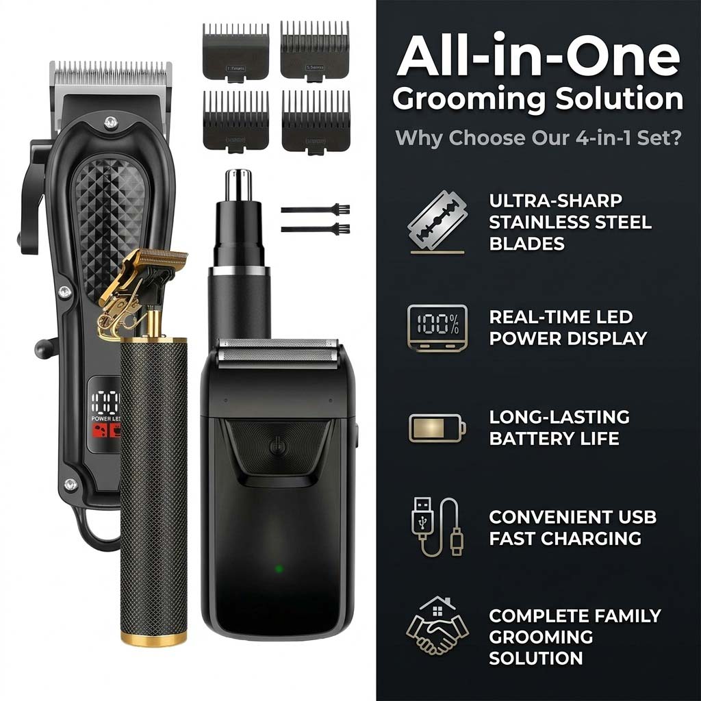 Set 4 in 1 per la cura dei cap - Electric Shaver Rotary recensione e prezzo