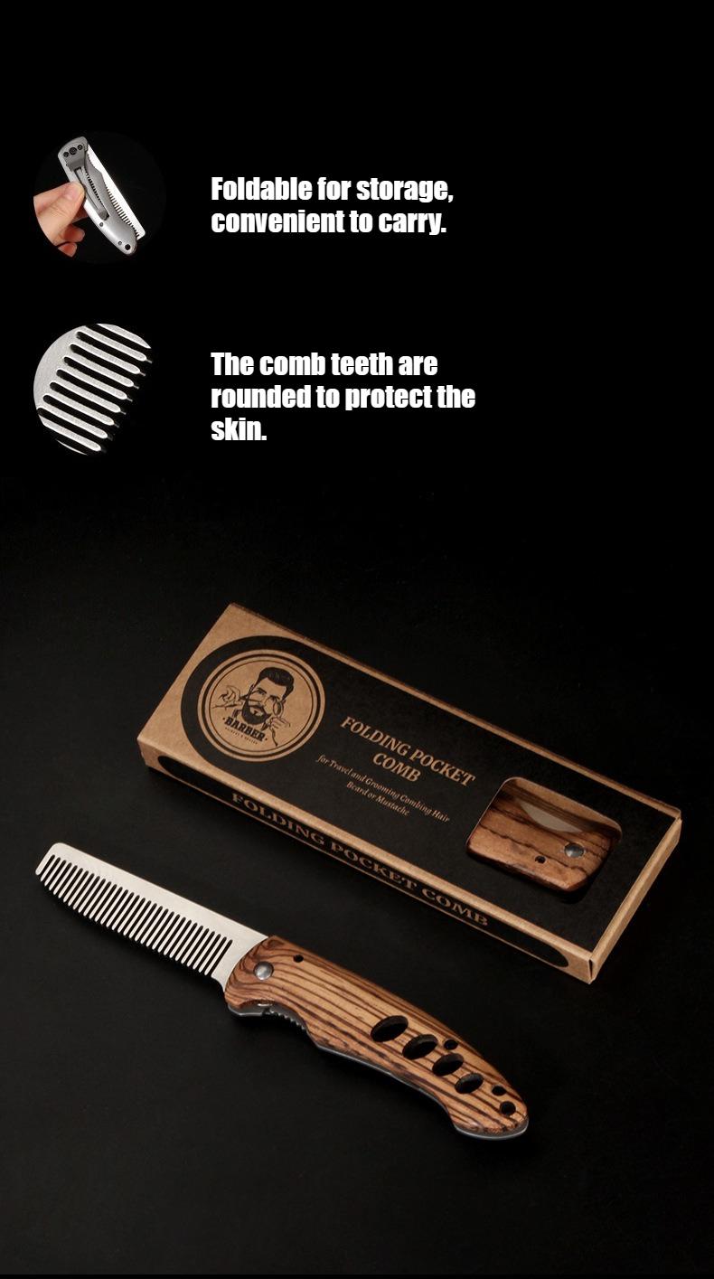 Pettine Pieghevole in Legno Ma - Mens Grooming Travel Kit recensione e prezzo