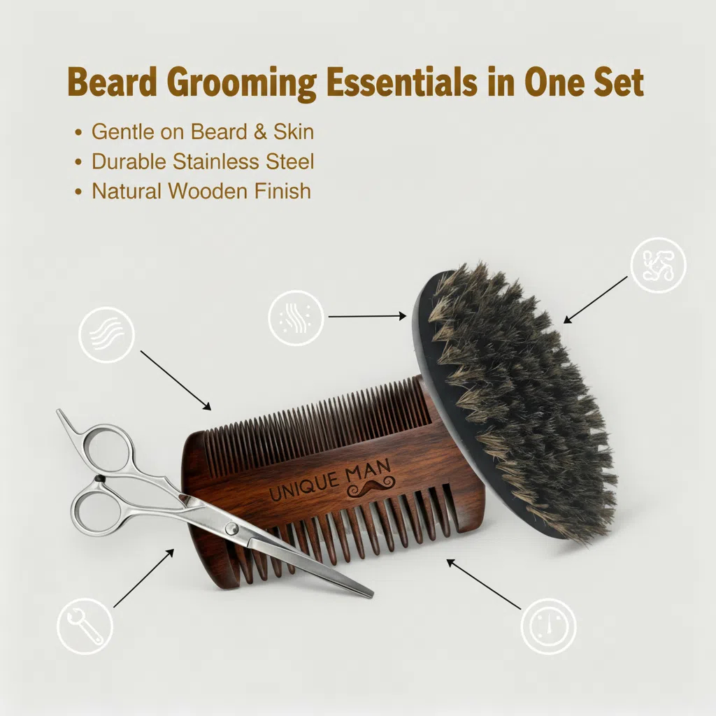 Set barba da uomo UNIQUE MAN,  - Grooming Kit recensione e prezzo